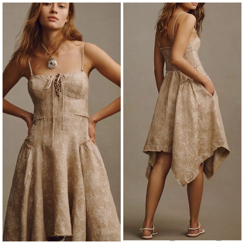 Anthropologie Corset Seamed Mini Dress